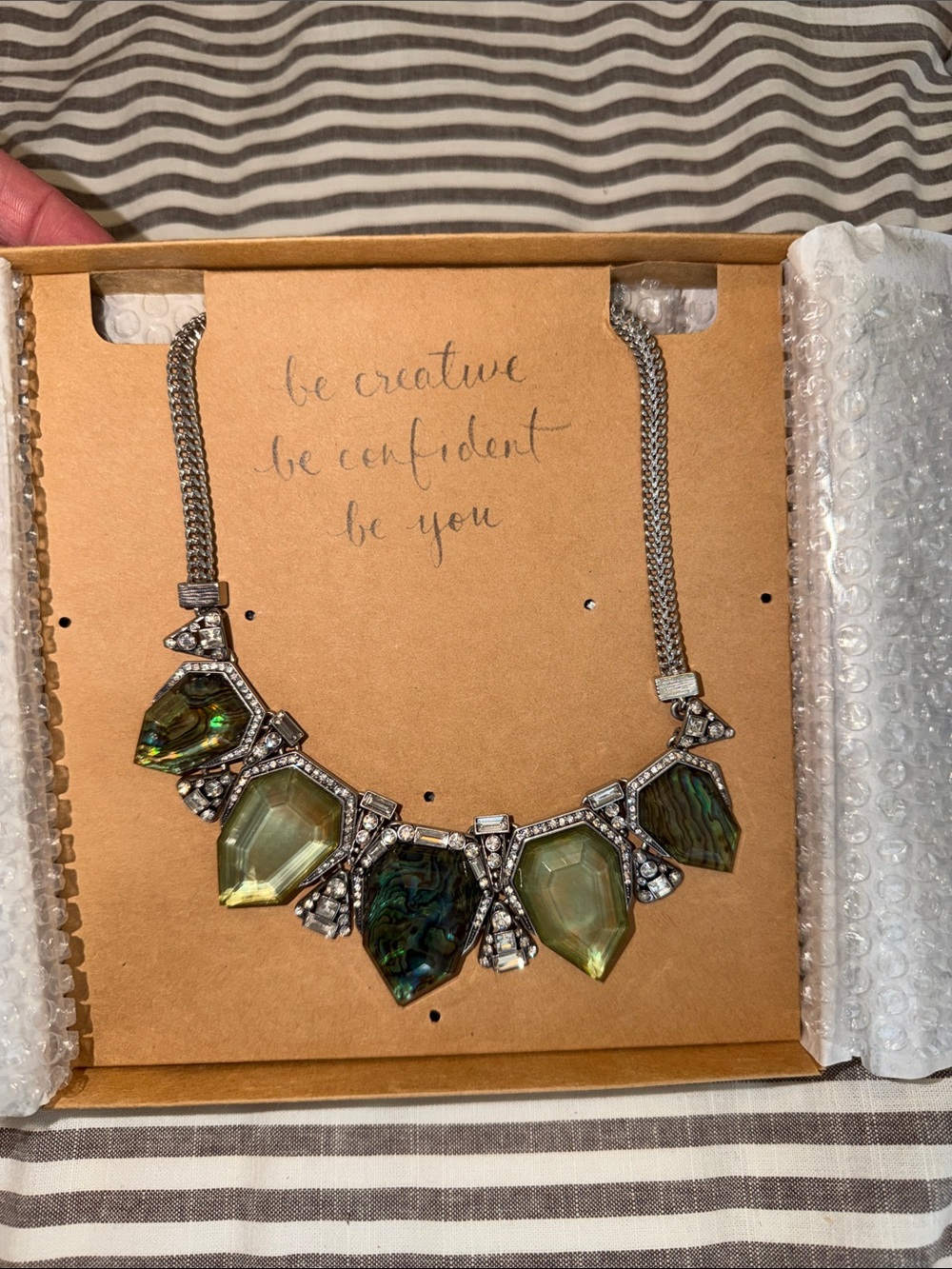 Chloe + Isabel Green Abalone Statement Necklace